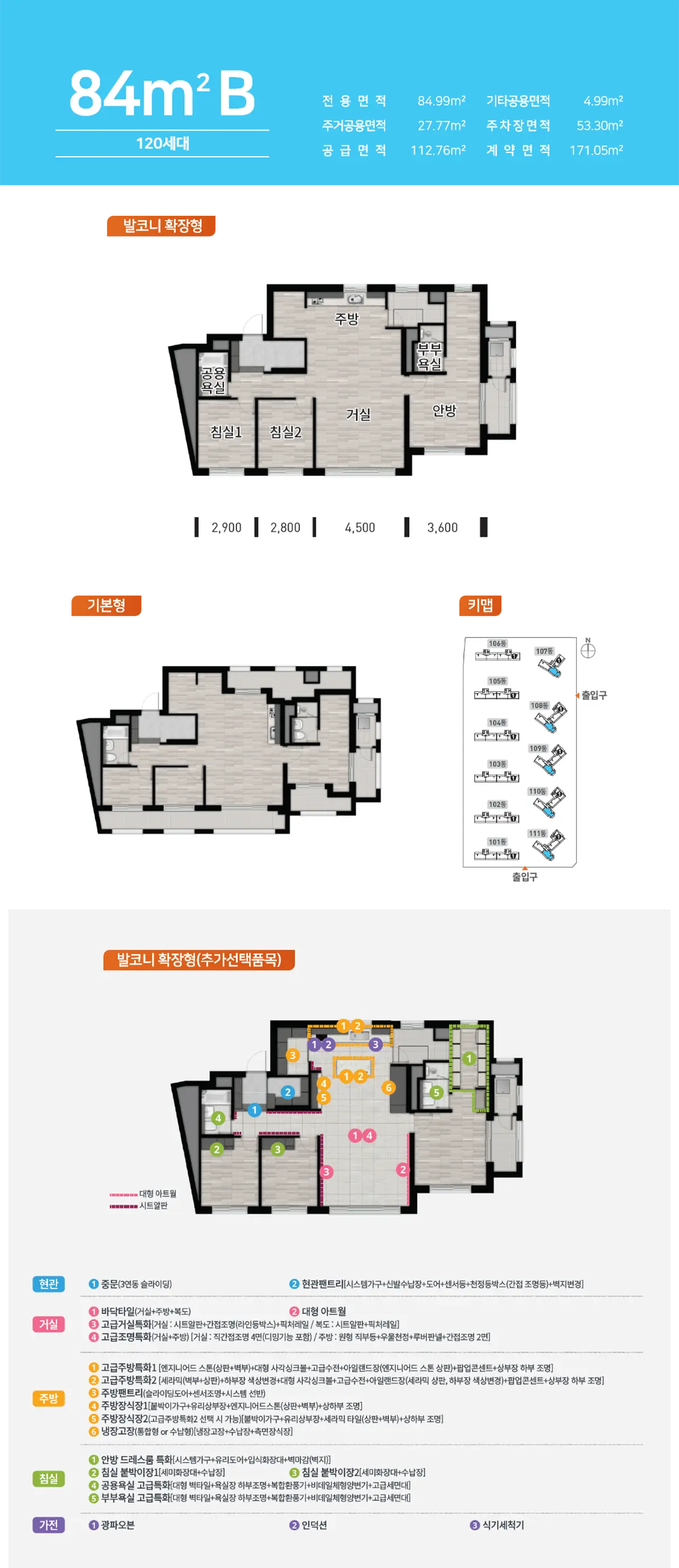 84b타입의 평면도면